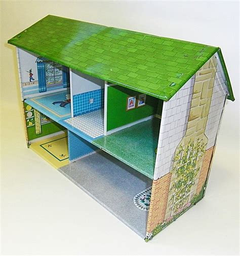 vintage large metal tin doll house 1960's|vintage doll houses for sale.